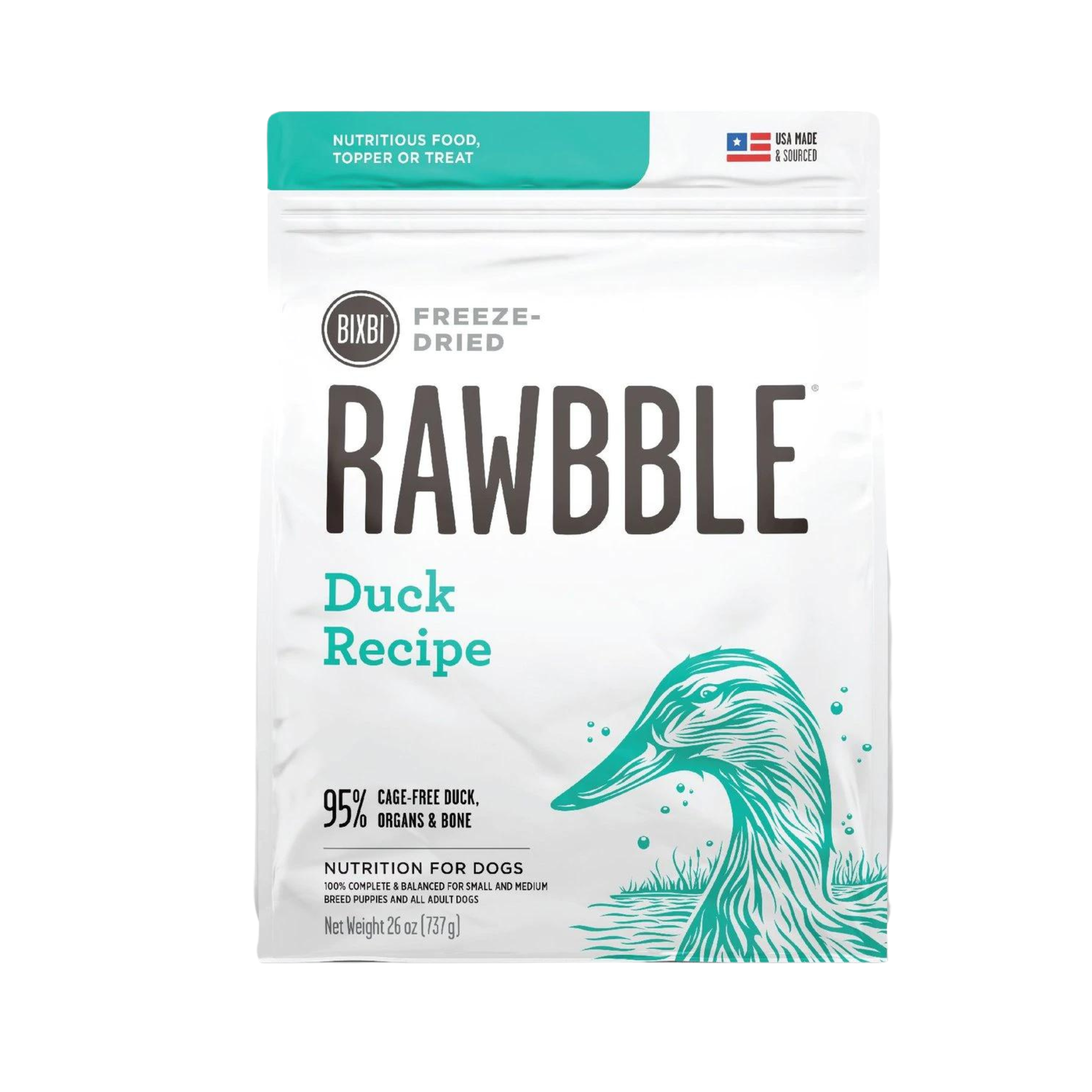 BIXBI Rawbble Duck Recipe Freeze Dried Dog Food Pittsboro Pet Supply