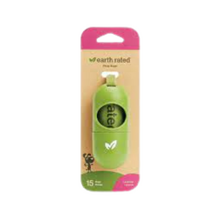 Earth Rated Lavender Leash Dispenser with 15 Poop Bags