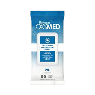 TropiClean Oxy Med Allergy Relief Wipes for Dogs & Cats, 50 count